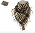 brown keffiyeh scarf with traditional Palestinian checkered pattern